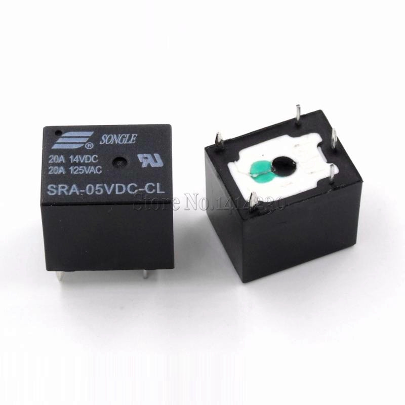 5Pcs 5V 12V 24V 20A DC Power Relay SRA-05VDC-CL SRA-12VDC-CL SRA-24VDC-CL 5Pin PCB Type In stock Black Automobile relay | BigBuy360 - bigbuy360.vn