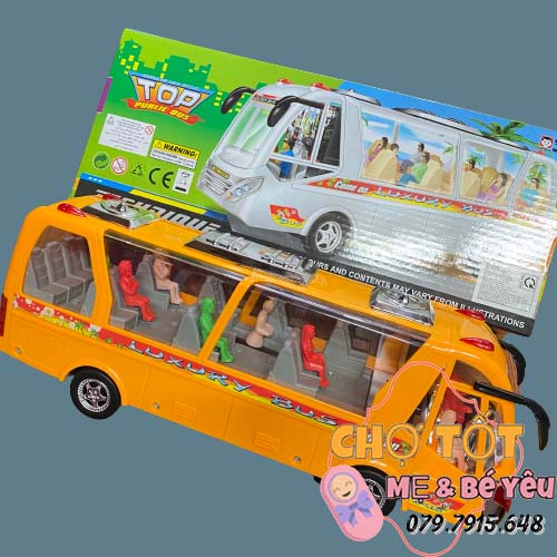 Đồ Chơi Xe Buýt Chạy Pin Loại Lớn Có Đèn , Nhạc, Người Đi Lại 3D