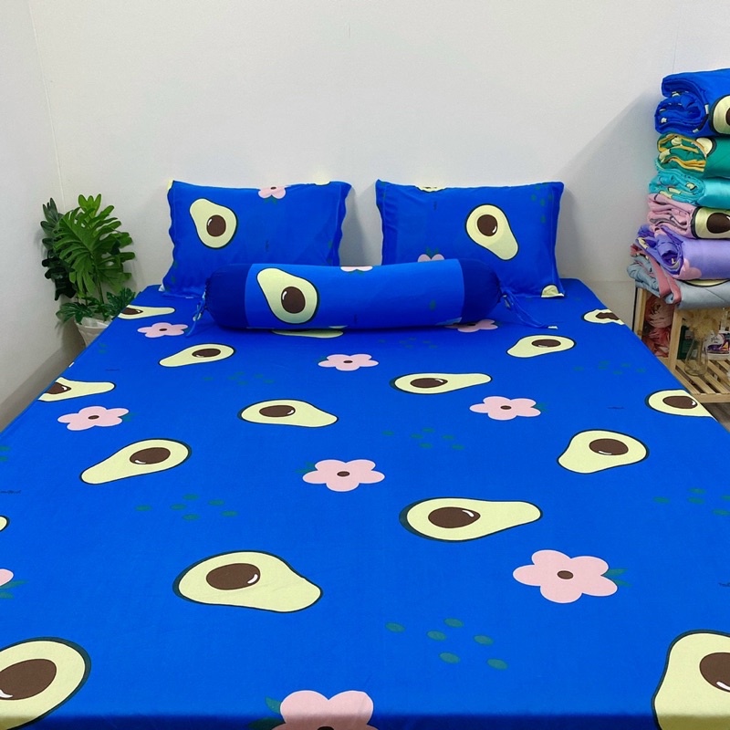 bộ ga và vỏ gối thun hàn hình trái bơ