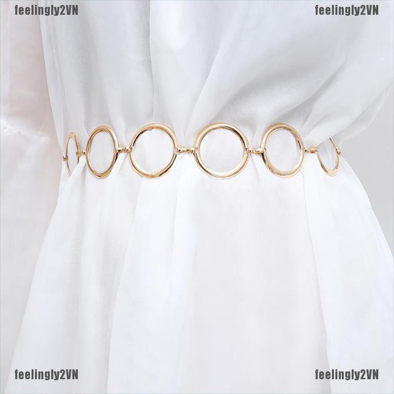 Thắt Lưng Dây Xích Kim Loại Thời Trang Cho Nữ