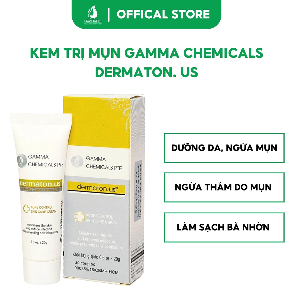 (Mẫu 2022) Kem Mụn Gamma Chemicals Dermaton US 20gr mụn