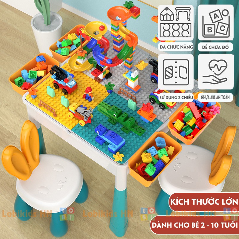 Bộ bàn lego lắp ráp đa năng, vừa học vừa chơi cho bé từ 2 tới 10 tuổi - Lobikids