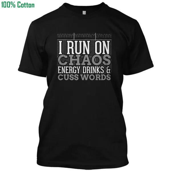 Áo Thun Thể Thao Tay Ngắn In Chữ I Run On Chaos Energy Dclothing Cỡ Lớn Cổ Điển Cho Nam