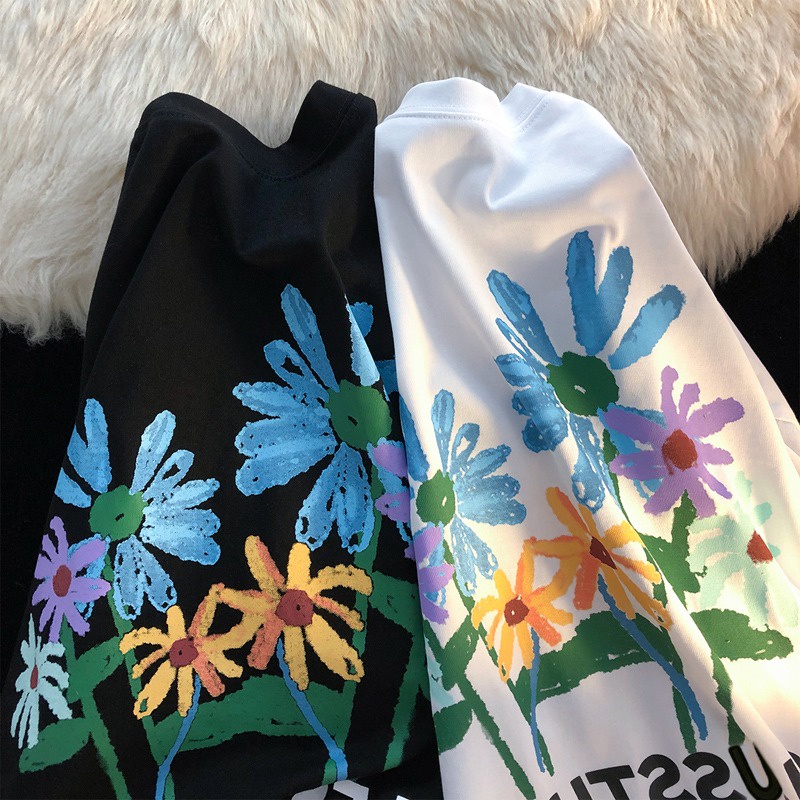 NRVP Áo Thun Mùa Hè Tay Cộc Oversize In Họa Tiết Phong Cách Hàn Quốc Cho Nam / Nữ