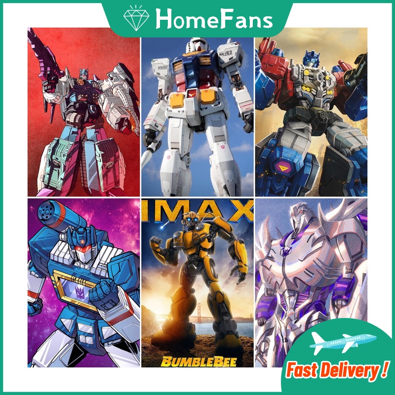 Bộ Dụng Cụ Làm Tranh Đính Đá 5D Họa Tiết GUNDAM Độc Đáo Kích Thước 40x50cm DIY Dùng Trang Trí Nhà Cửa