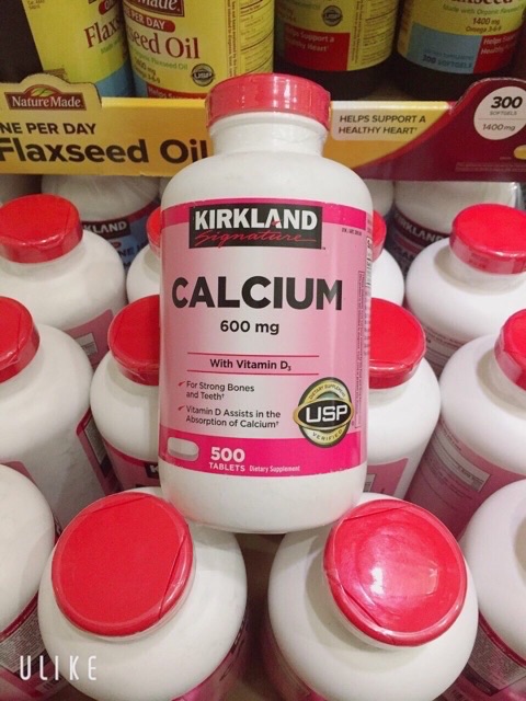 Viên uống bổ sung Canxi Kirkland Calcium 600mg và Vitamin D3 500 viên
