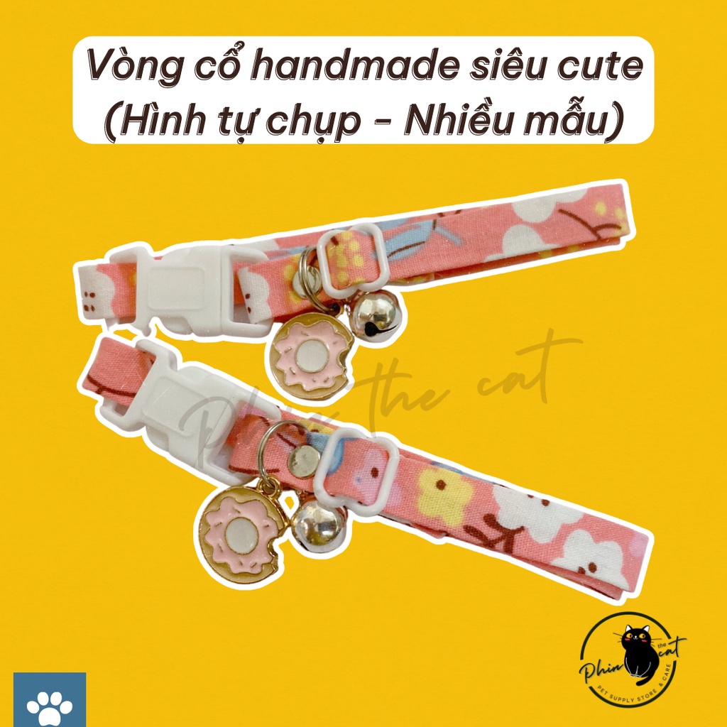 [Ảnh thật] Vòng cổ handmade kèm chuông siêu cute cho cún mèo (nhiều mẫu) - Hình tự chụp | phinthecat
