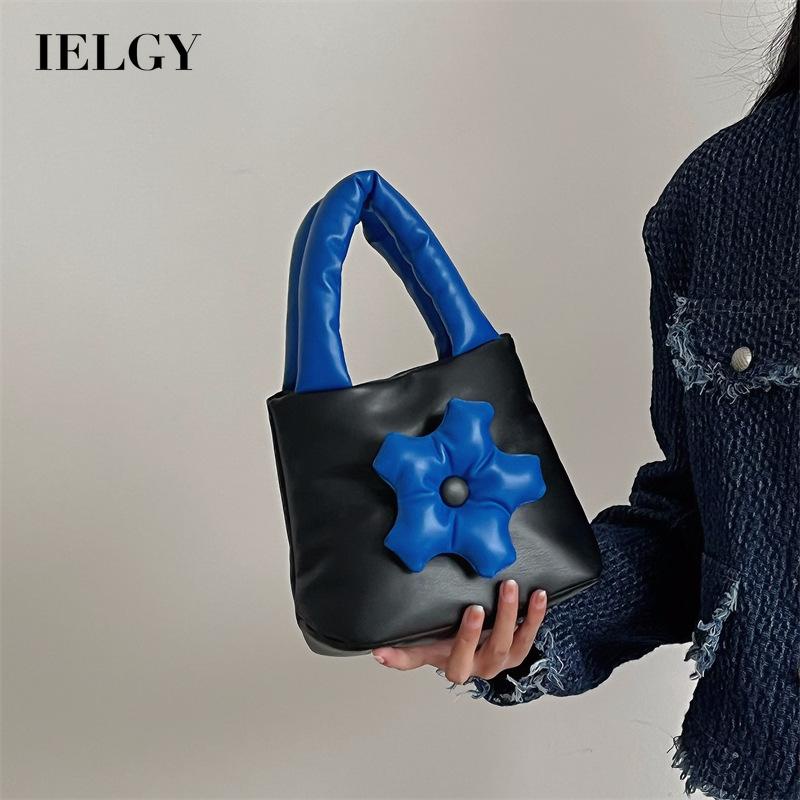 Túi Đeo Chéo Mềm Mại Hình Hoa Nhỏ Màu Xanh Dương Dễ Thương Cho Nữ