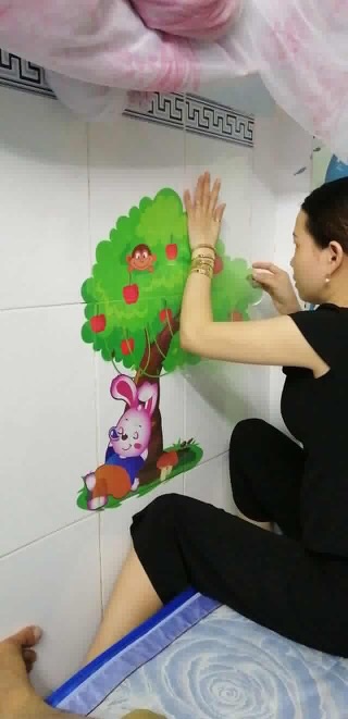 DECAL DÁN TƯỜNG RÙA VÀ THỎ {kèm ảnh thật khách dán}