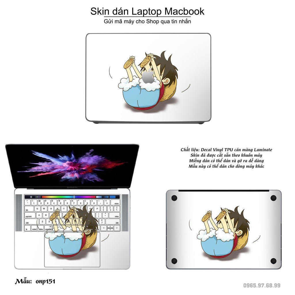 Skin dán Macbook mẫu One Piece (đã cắt sẵn, inbox mã máy cho shop)