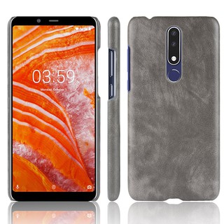 Ốp điện thoại chất liệu nhựa + da PU chống trượt cho Nokia 3.1 Plus