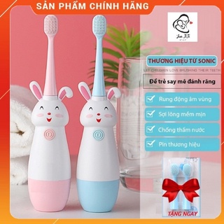 Bàn chải đánh răng điện cho bé hình thỏ dễ thương（tặng kèm 2 đầu bàn chải）