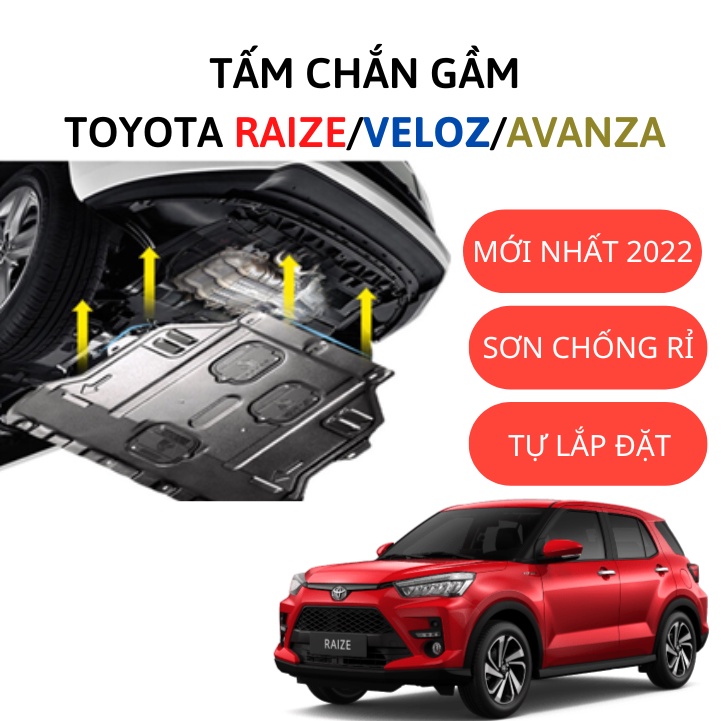 Tấm chắn gầm ô tô Toyota Veloz Raize Avanza BẢN MỚI NHẤT sơn chống rỉ