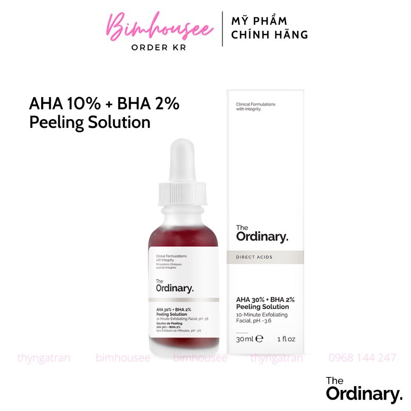 [Có Bill] Tẩy da chết hoá học The Ordinary AHA 30% + BHA 2% Peeling Solution