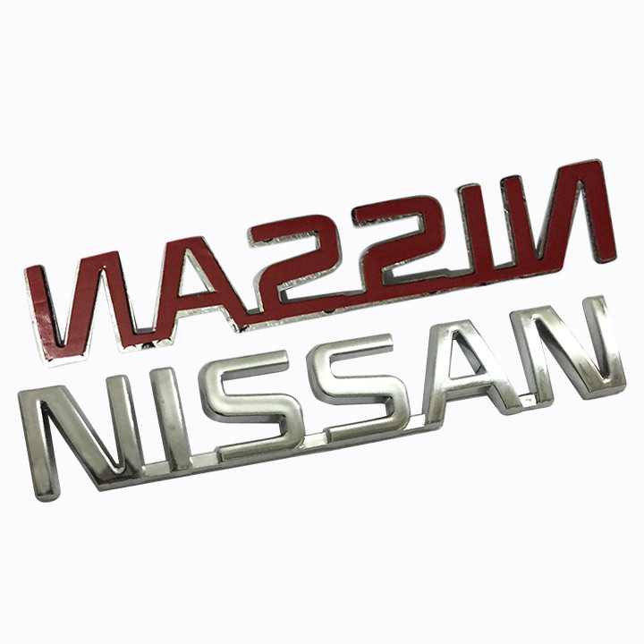 Logo chữ nổi NISSAN dán trang trí đuôi xe