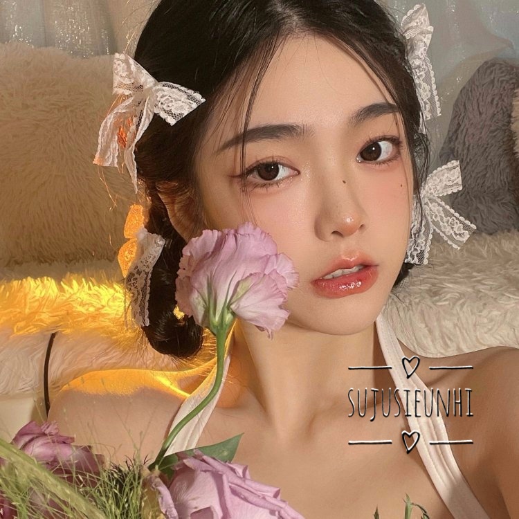 Kẹp Tóc Nơ Ren Họa Tiết Hoa Màu Trắng Dễ Thương Phong Cách Nhật Bản Lolita