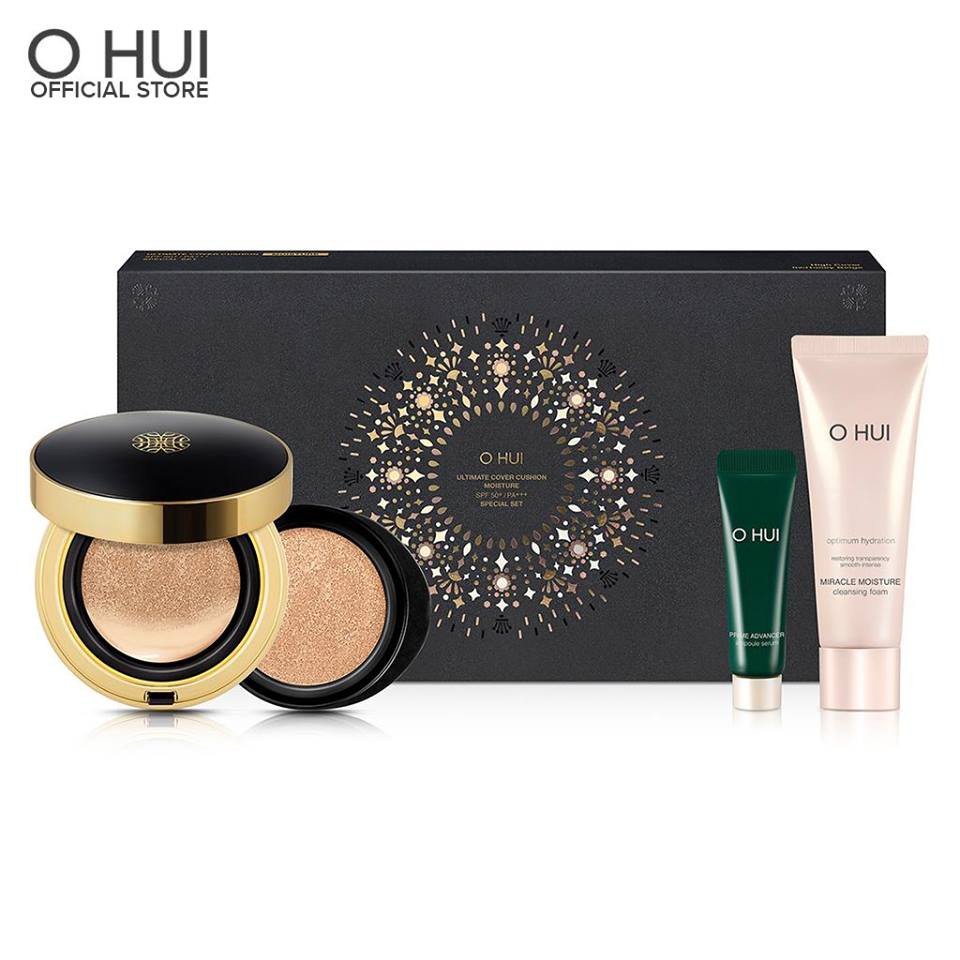 Bộ Phấn Nước Ohui Ultimate Cover Cushion Moisture Special Set 4pcs