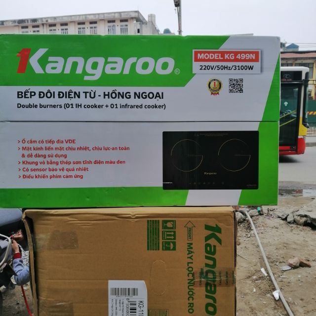 Bếp đôi điện từ và hồng ngoại Kangaroo Kg498n