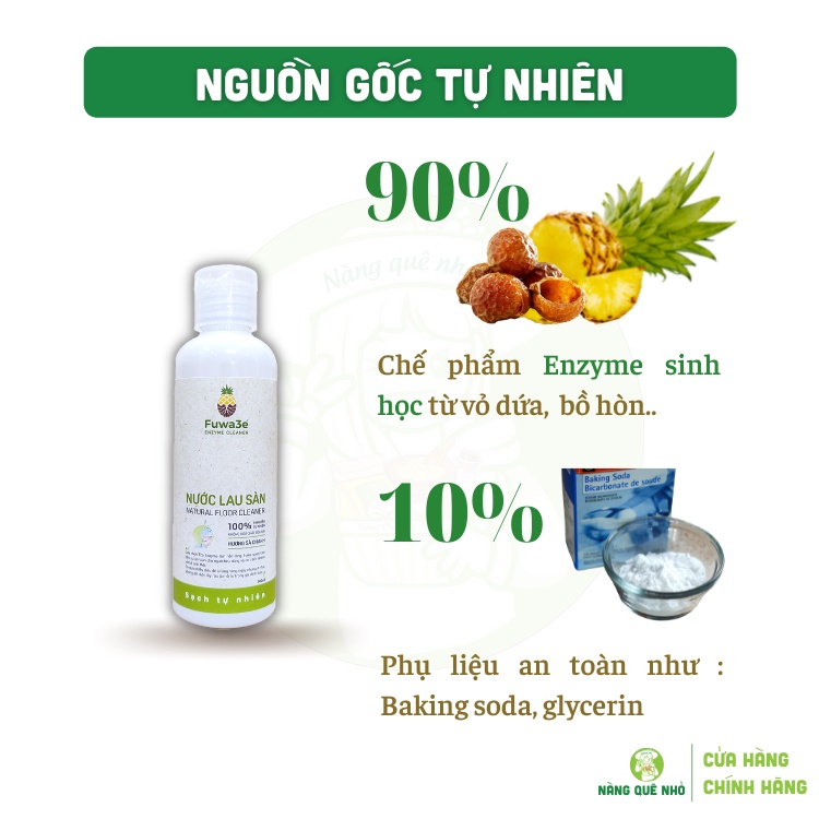 Nước Lau Sàn FUWA 3e Hữu Cơ Organic Sả Chanh Khử Mùi Đuổi Muỗi Kiến 100ml