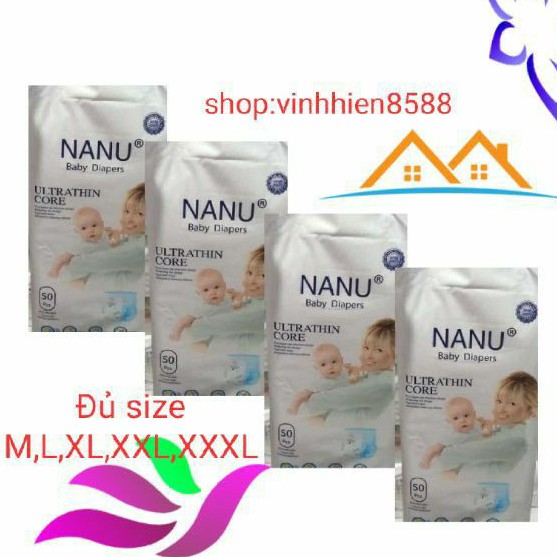 [CHÍNH HÃNG ]Tã bỉm quần NaNu hàng bao bì mới (200 miếng M/L/XL/XXL/XXXL) Siêu mềm mỏng,siêu thấm hút