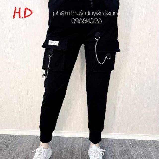 Quần kaki túi hộp khuy kèm dây xích siêu truất QM3