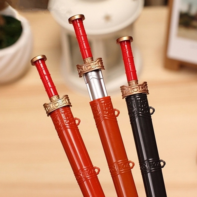 Set 2 Bút Mực Gel Đen Hình Kiếm Dễ Thương