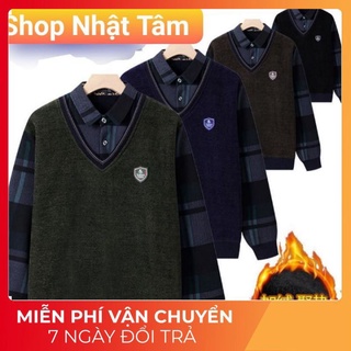 Hàng có sẵn Áo Len Nhung lót lông ấm tặng Bố và ông(hàng quảng châu)