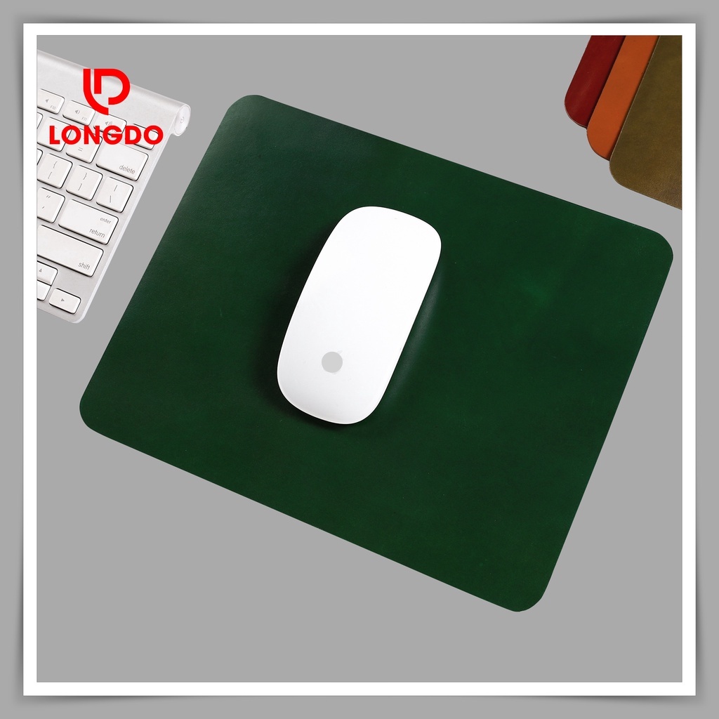 Tấm lót chuột cute bằng da bò thật - Bảo hành 5 năm - Hàng chính hãng thương hiệu Longdo Leather - Pullup