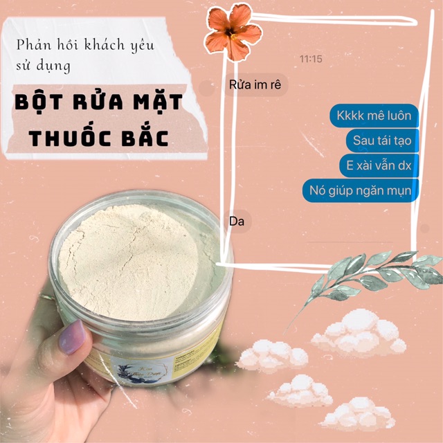 Bột rửa mặt thuốc bắc ngăn ngừa mụn, giảm nhờn Kim Thảo Dược handmade