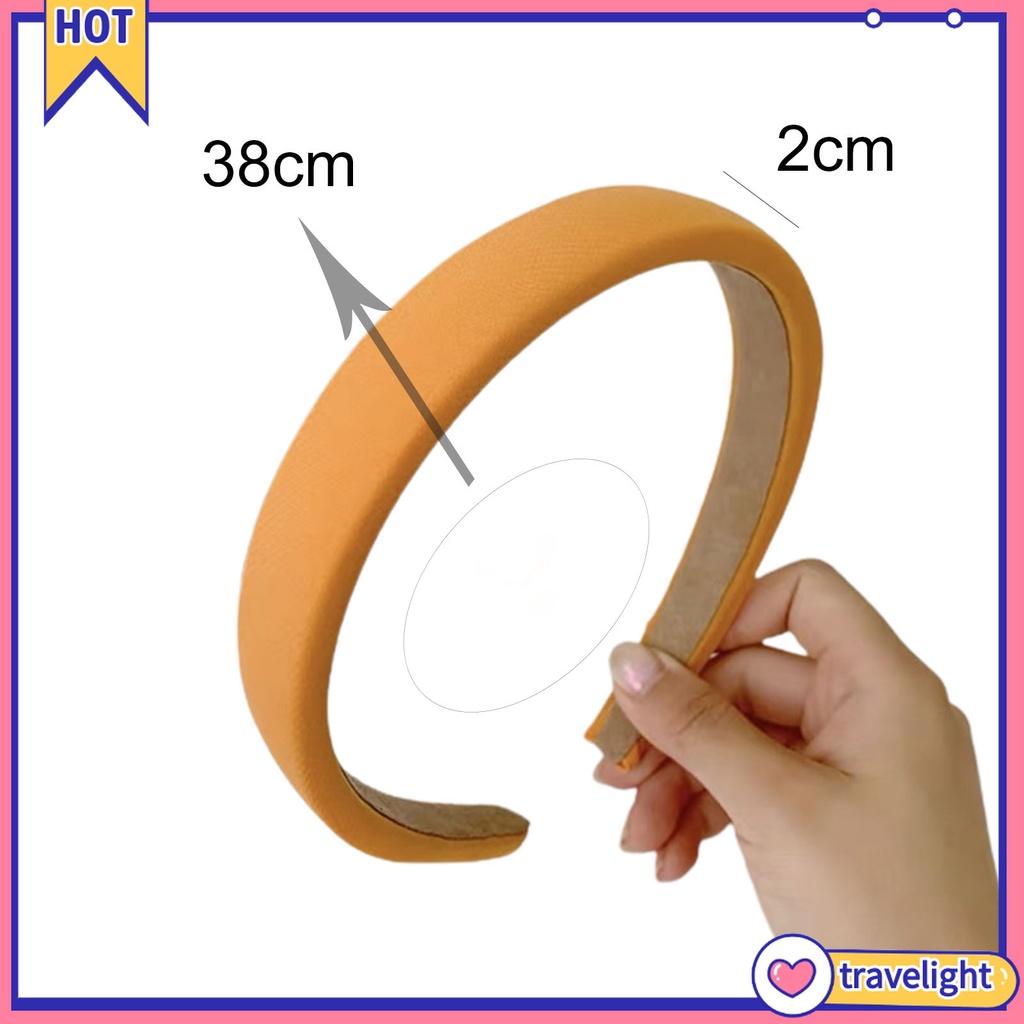Băng Đô Cài Tóc Bản Rộng Màu Sắc Ngọt Ngào Chống Trượt Cho Nữ