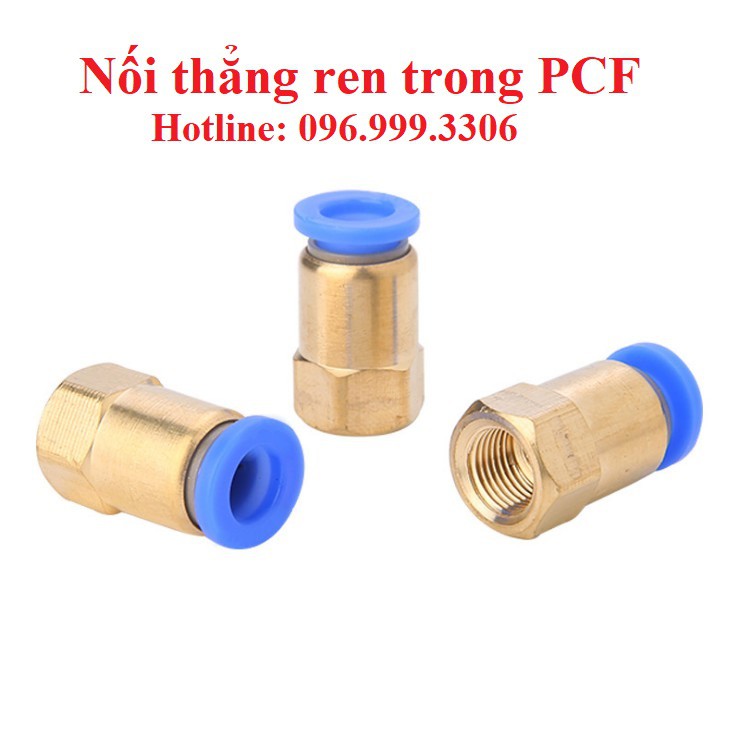 Đầu nối thẳng ren trong PCF khí nén, phun sương đầy đủ kích cỡ giá sỉ