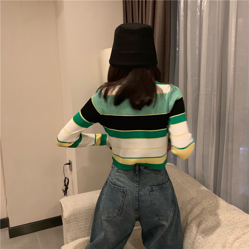 [SẴN] Áo croptop tay dài kết hợp khoác Ulzzang Quảng Châu AT24hh