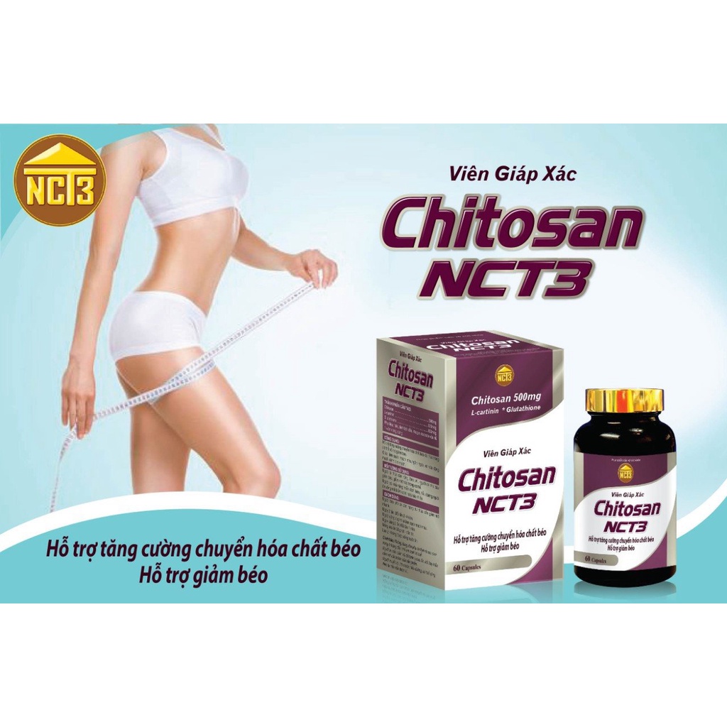 Viên Uống Giảm Béo Chitosan Hỗ Trợ Tăng Cường Chuyển Hóa Chất Béo, Giúp Giảm Béo An Toàn Hiệu Quả- Hộp 60 viên