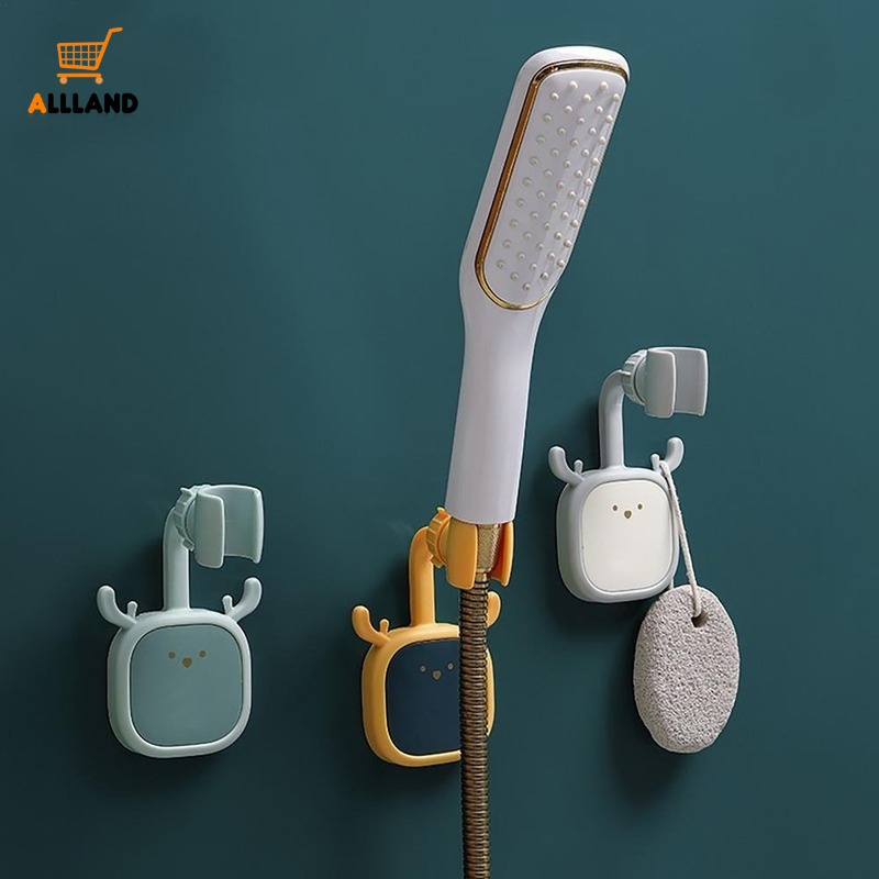 Giá Đỡ Vòi Hoa Sen Dán Tường Bằng ABS Hình Đầu Hươu Hoạt Hình Có Thể Điều Chỉnh Kèm Móc Có Thể Tháo Gỡ