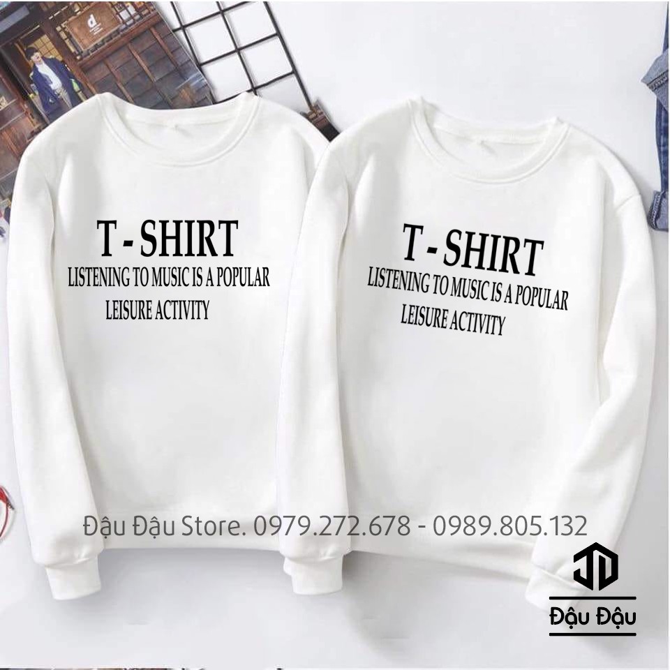 { trợ giá } ÁO ĐÔI CẶP NỈ THU ĐÔNG TAY DÀI THỜI TRANG- MẪU THIẾT KẾ