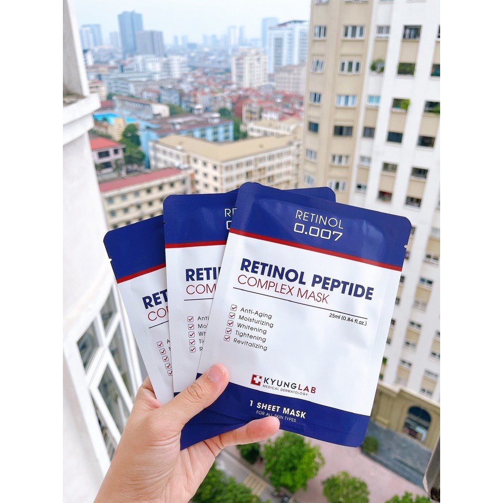 Mặt Nạ Retinol Kyung Lab, Retinol Peptide Complex Mask giúp phục hồi, dưỡng sáng, se khít lỗ chân lông, mềm mịn trẻ hóa