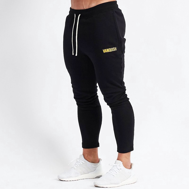 VQ Men's Cotton Sports Pants Comfortable Breathable Fitness Jogging Casual Pants