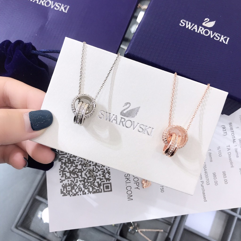 Vòng cổ Hai Lớp Phối Nhẫn Xỏ Hạt Màu Vàng Hồng 5240525