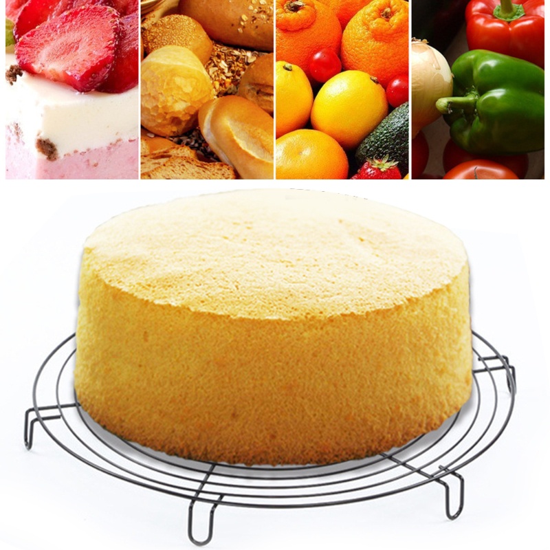Vỉ Lưới Làm Mát Bánh Hình Tròn Bằng Thép Không Gỉ Chống Dính Cho Nhà Bếp