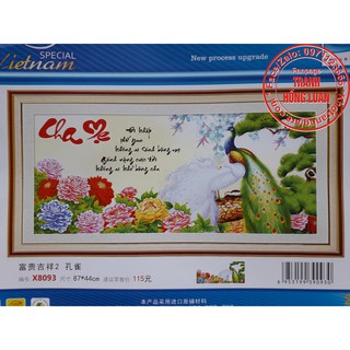 Tranh thêu chữ thập cha mẹ X8093