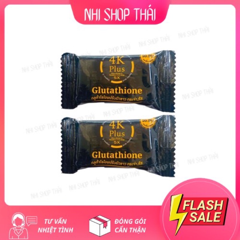 Xà phòng tắm trắng da 4k pluss 5x glutathion vitamin c dành cho mặt và body Thái lan