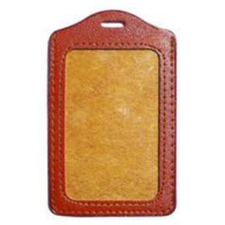 Bảng tên da nâu bỏ thẻ nhân viên thẻ sinh viên Ngang 8.5x5.7cm Đứng 5.7x8.5cm