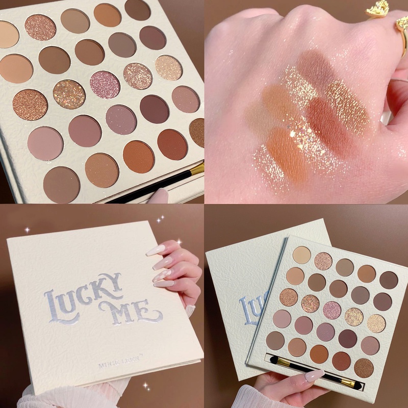 Bảng Phấn Mắt 25 Màu Sắc Tố Ngọc Trai Chống Nước Lâu Trôi