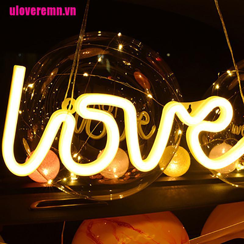 【ulove】LED Neon Lights Love Shape Night Light Sign Lamp  Double Powered Nightl