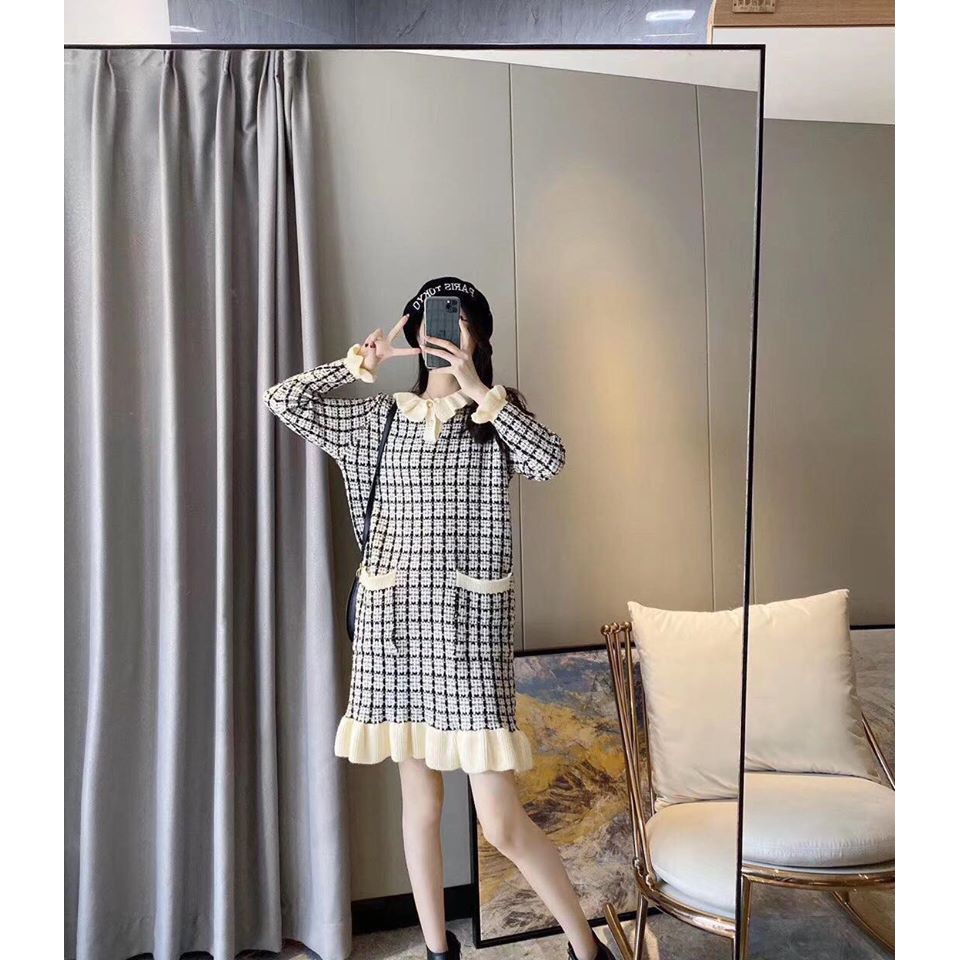 Váy len lẻ đuôi cá cho bầu minhon