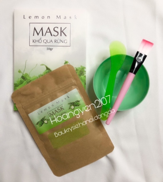 (Mua 1 được 4) LEMONMASK Khổ qua rừng handmade ( tặng kèm băng đô tai mèo hoặc kẹp tóc và Que trộn )