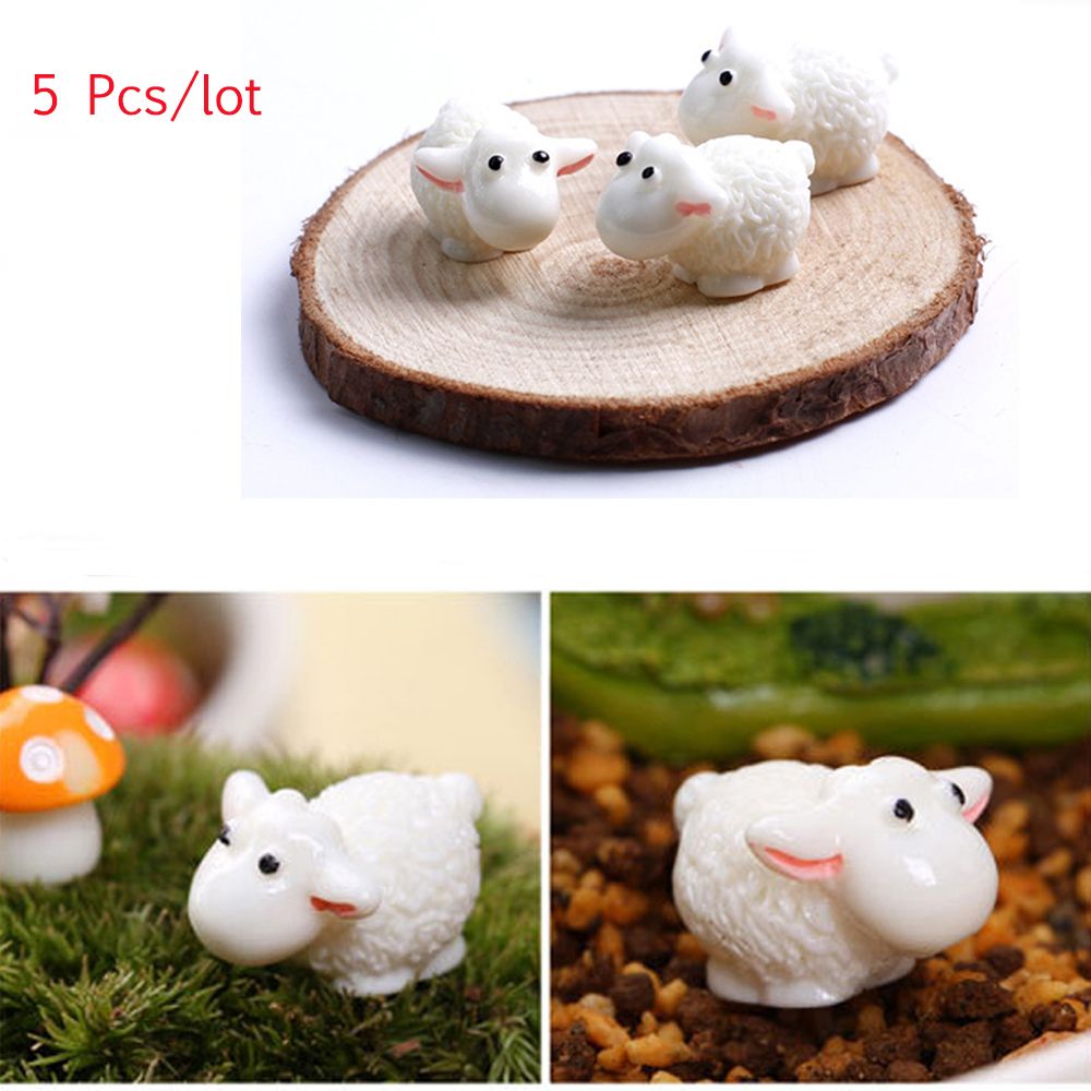 Set 5 Mô Hình Cừu Mini 1.5x2cm Trang Trí Tiểu Cảnh / Sân Vườn
