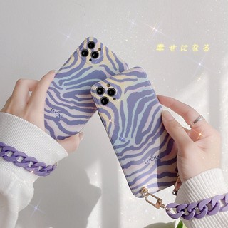 Ốp điện thoại TPU họa tiết ngựa vằn phối dây xích cho Iphone 7 7 Plus 8 Plus Xr X / Xs Xs Max 11 11 Pro 11 Promax 12 12 pro 12 pro max