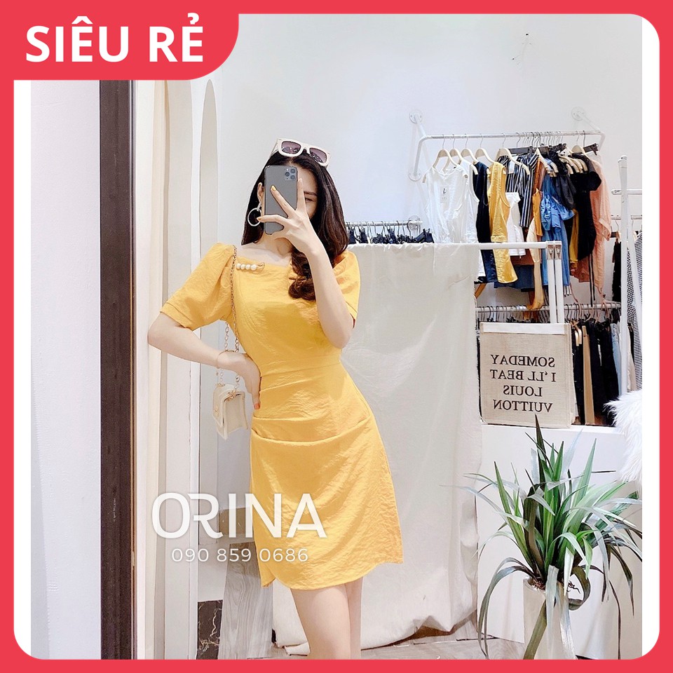 Váy cổ thuyền vạt chéo tặng kèm cài ngọc trị giá 100k ORINA - Hàng loại 1, chất đẹp - Giá tốt - 100% ảnh ORINA Tự Chụp