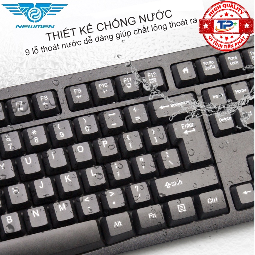 Bàn Phím Máy Vi Tính Có Dây Newmen E007 Multimedia Dòng Phím Cho Văn Phòng Chuyên Nghiệp, chống nước tốt và độ bền cao